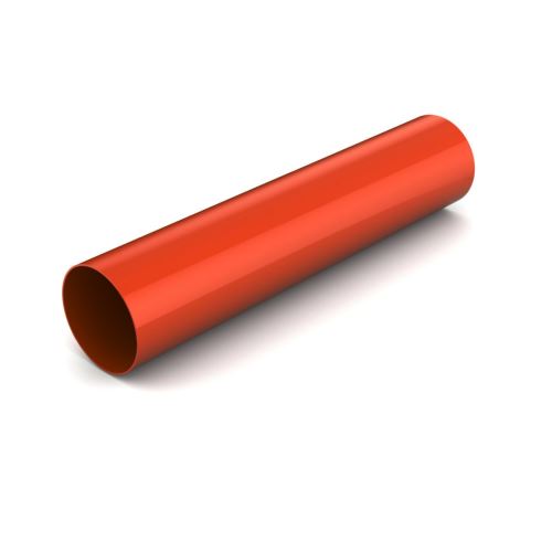 BRYZA Пластмасов отводнителен канал без гърло Ø 63 mm, дължина 3М, тухлено червен цвят RAL 8004