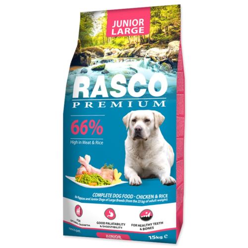 Rasco Premium Junior Large Пиле с ориз 15kg