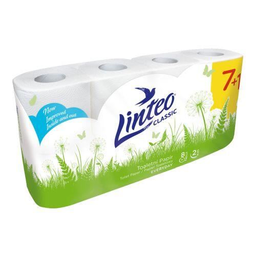Тоалетна хартия LINTEO 2ply White (7+1бр.)
