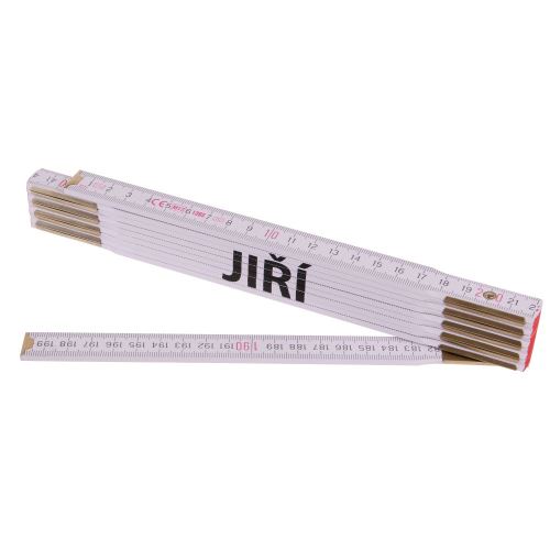 Сгъваема ролетка Jiri, Profi, бяла, дървена, с дължина 2 м / опаковка 1 бр.