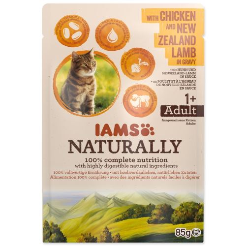 IAMS Естествено пилешко и агнешко в сос 85 g