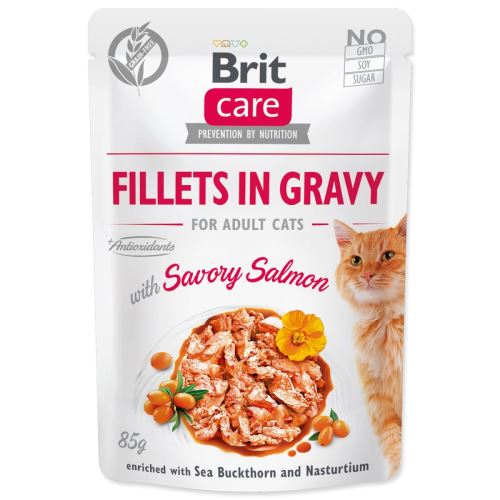 BRIT Care Филета за котки в сос с пикантна сьомга 85 g
