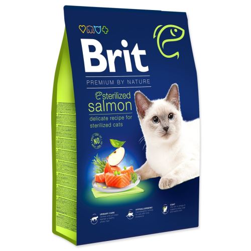 BRIT Premium by Nature Cat Стерилизирана сьомга 8 кг