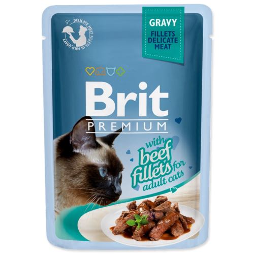 BRIT Premium Деликатни филета за котки в сос с говеждо месо 85 g