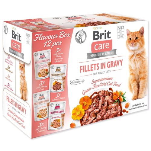 BRIT Care Cat Flavour box Филе в сос 4 x 3 бр. 1020 g