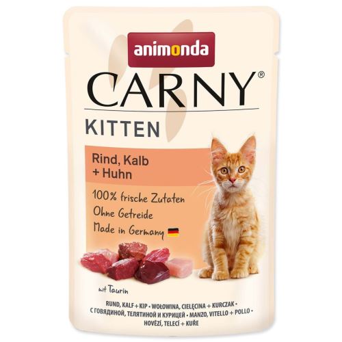 Carny Kitten - говеждо, телешко + пилешко 85 g
