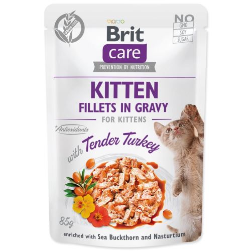 BRIT Care Cat Kitten Филета в сос с нежна пуйка 85 g