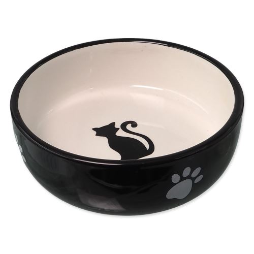 Керамична купа MAGIC CAT черна/бяла 13,4 x 4 cm 170 ml