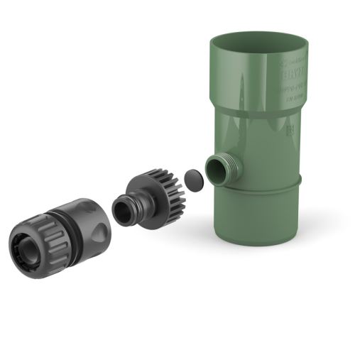 BRYZA Колектор за дъждовна вода Ø 90 mm с 1" резба, зелен RAL 6020