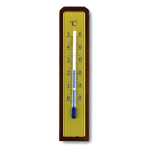 Стаен термометър дървен, метален 13cm