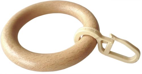 Дървен пръстен с кука в естествен лак (10бр.)