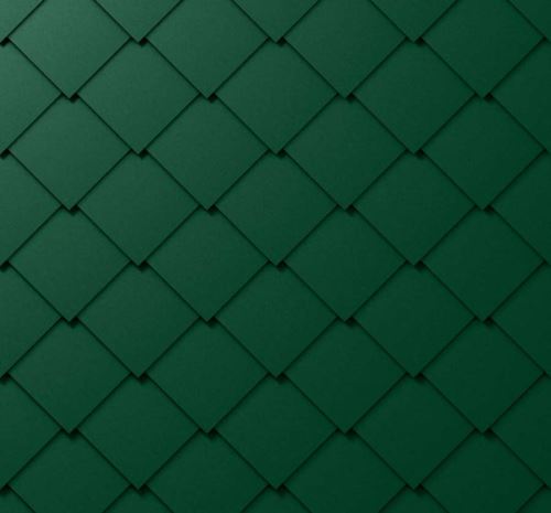 PREFA сгъваем/фасаден шаблон, 44 x 44 mm мазилка, зелен мъх P10 / опаковка 8 m2