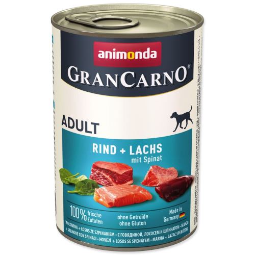 Консервирано говеждо месо Gran Carno + сьомга + спанак 400 г