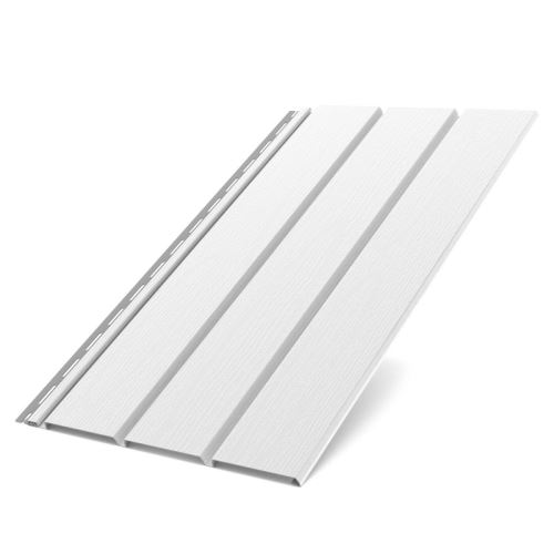 Плоча за покривен софит BRYZA, плътна пластмаса, дължина 3М, широчина 305 мм, бяла RAL 9010