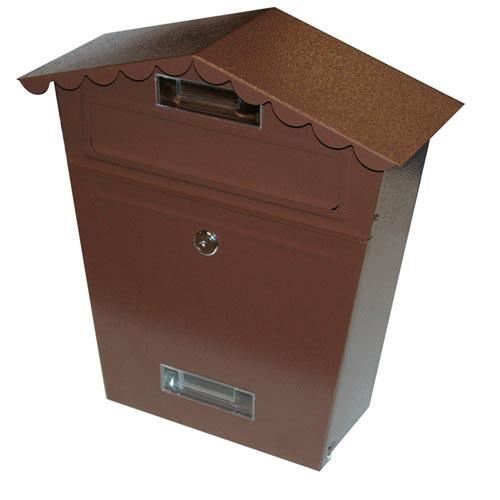Пощенска кутия с покрив 290x360x105mm кафява