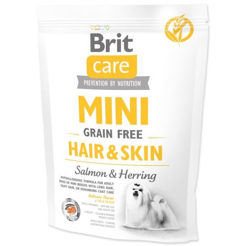 BRIT Care Dog Mini Без зърнени култури Коса и кожа 400 г