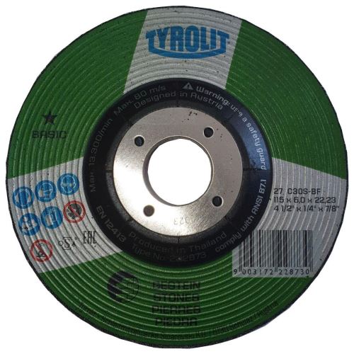 Шлифовъчен диск за чугун, камък 115x6x22,2mm