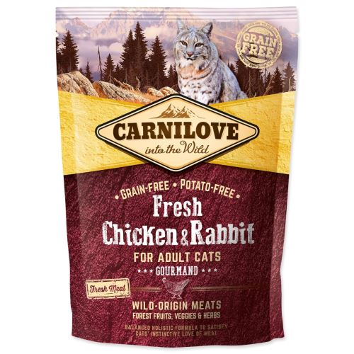 CARNILOVE Fresh Chicken & Rabbit Gourmand за възрастни котки 400 г