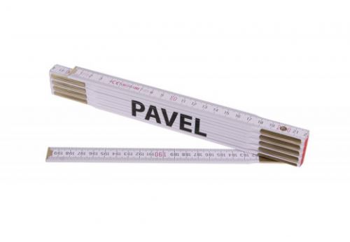 Сгъваема ролетка Pavel, Profi, бяла, дървена, дължина 2 м / опаковка 1 бр.