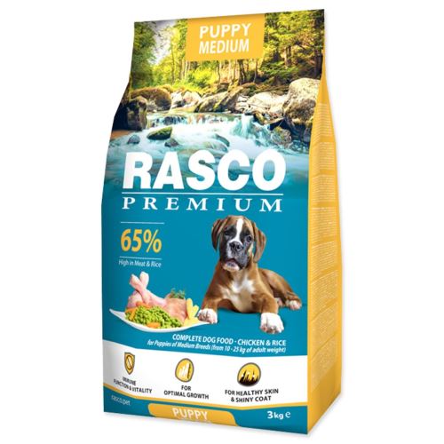 Rasco Premium Puppy Medium Пиле с ориз 3 кг