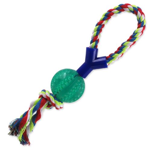 Играчка DOG FANTASY DENTAL MINT топка за хвърляне с въже Y зелена 7 x 40 cm 1 брой