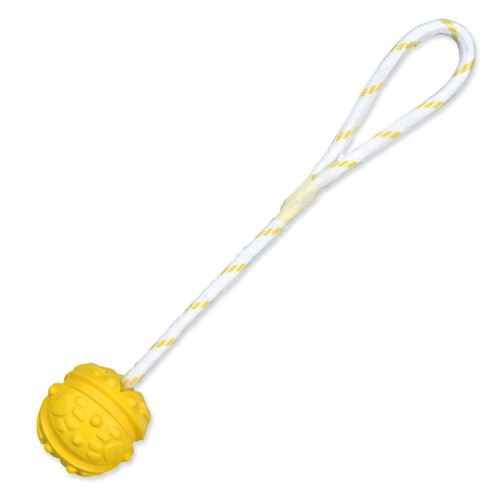 Играчка гумена топка на въже 7 см 1 брой