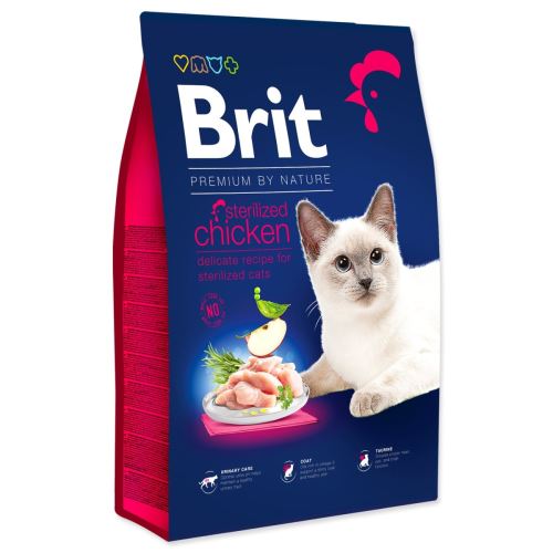 BRIT Premium by Nature Cat Стерилизирано пилешко 8 кг