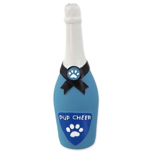 Играчка DOG FANTASY Латексова бутилка за шампанско със звук синя 16,5 см