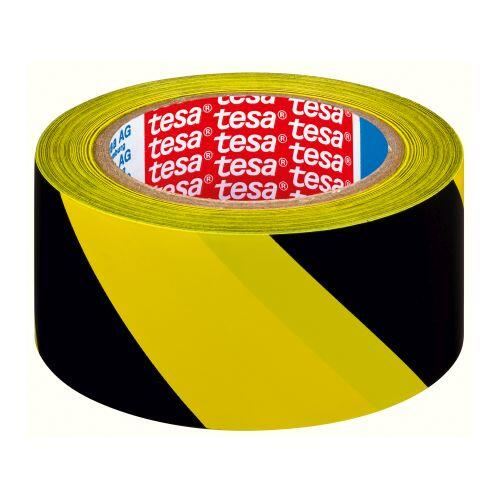 Предупредителна лента 50mmx33m жълто-черна самозалепваща се TESA