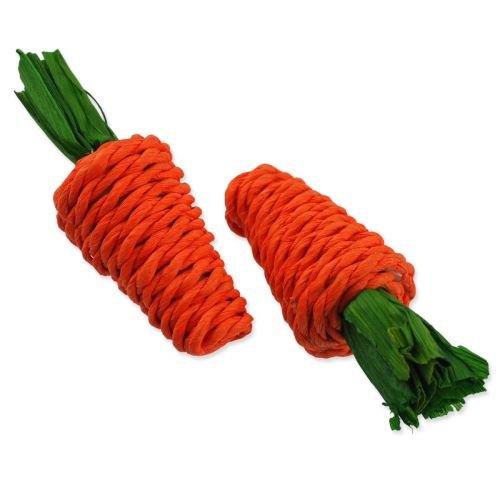 Играчка за МАЛКИ ЖИВОТНИ храна моркови плетена 9 см