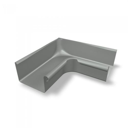 Вътрешен квадратен ъгъл на улука 90° PREFA, алуминий, ширина 120 mm, сив цинк RAL 7030