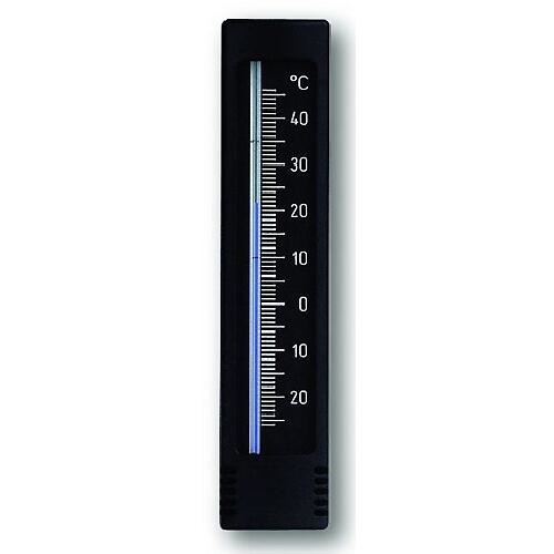 Термометър за вътрешно/външно ползване 15 см, пластмасов, черен