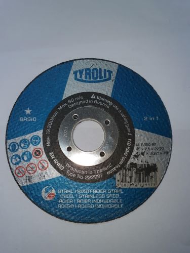 Режещ диск за чугун и камък 115x2,5x22,2mm