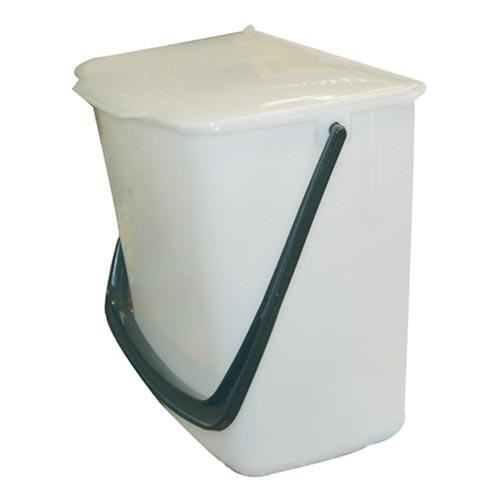 Пластмасов контейнер за отпадъци за кухненски шкафове, 8 л, бял