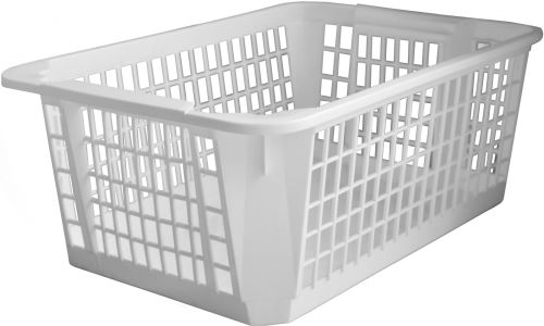 Пластмасова кошница за подреждане, 36x26x14cm, цвят бял