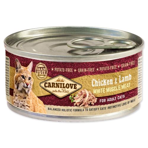 Консервирана храна CARNILOVE WMM Chicken & Lamb за възрастни котки 100 g