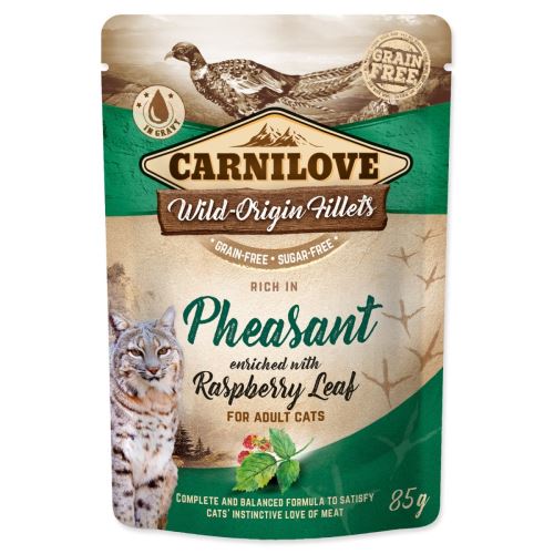 Капсула CARNILOVE Cat Rich in Pheasant, обогатена с листа от малина 85 g