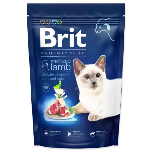 BRIT Premium by Nature Cat Стерилизирано агнешко месо 1,5 кг